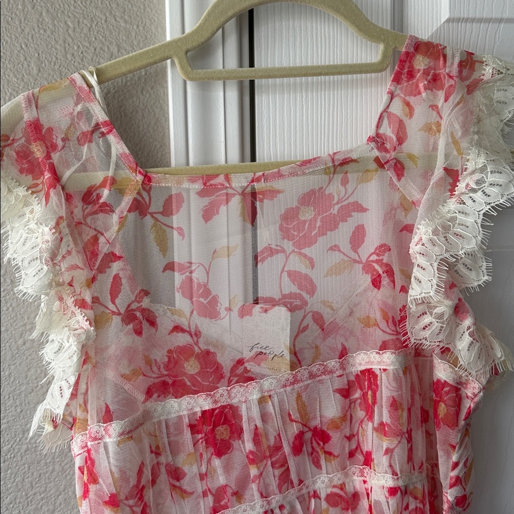 NWT Free People Intimately Ivie Tunic in ivory combo - Picture 8 of 9